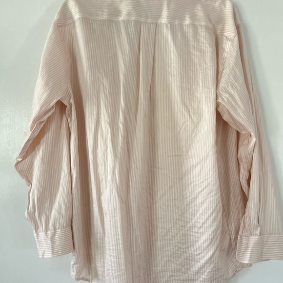 Alfred Sung 100% cotton pink striped button down. Like new condition. - Picture 4 of 4